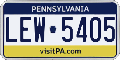 PA license plate LEW5405