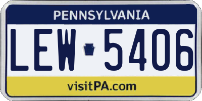PA license plate LEW5406