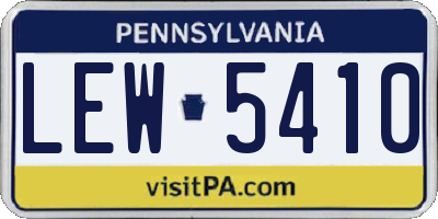 PA license plate LEW5410
