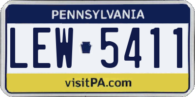 PA license plate LEW5411