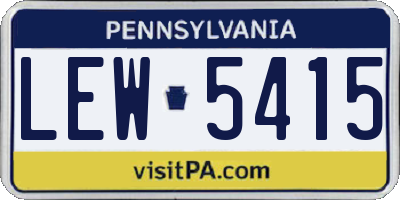PA license plate LEW5415