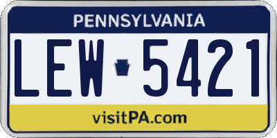 PA license plate LEW5421