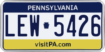 PA license plate LEW5426