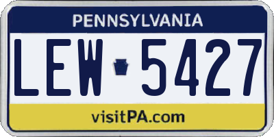 PA license plate LEW5427