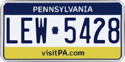 PA license plate LEW5428