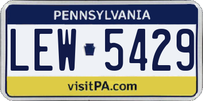 PA license plate LEW5429
