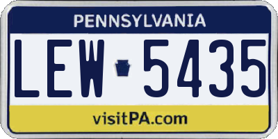 PA license plate LEW5435