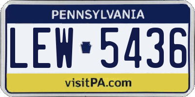 PA license plate LEW5436