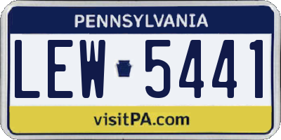 PA license plate LEW5441