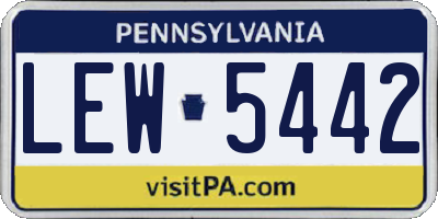 PA license plate LEW5442