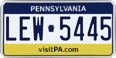 PA license plate LEW5445