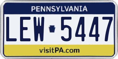 PA license plate LEW5447