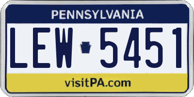 PA license plate LEW5451