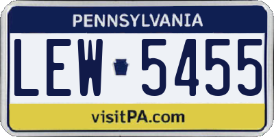 PA license plate LEW5455