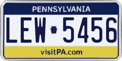 PA license plate LEW5456