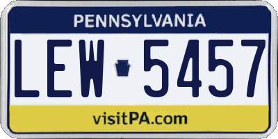PA license plate LEW5457