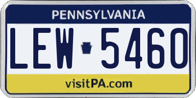 PA license plate LEW5460