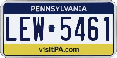 PA license plate LEW5461