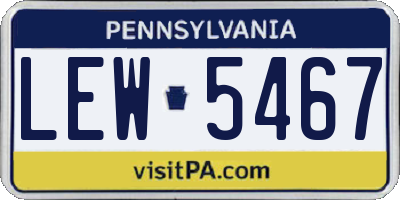 PA license plate LEW5467