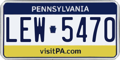PA license plate LEW5470