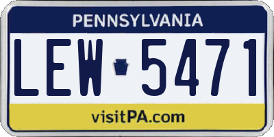 PA license plate LEW5471