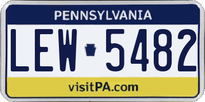 PA license plate LEW5482