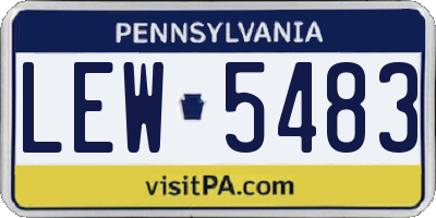 PA license plate LEW5483