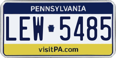 PA license plate LEW5485