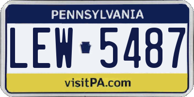 PA license plate LEW5487