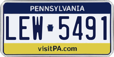 PA license plate LEW5491