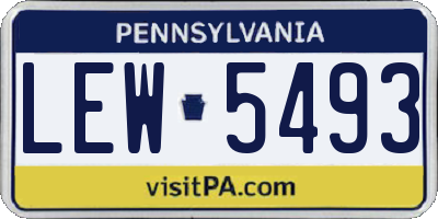 PA license plate LEW5493