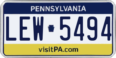 PA license plate LEW5494