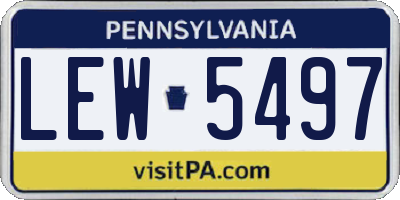 PA license plate LEW5497