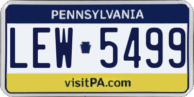 PA license plate LEW5499