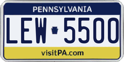PA license plate LEW5500
