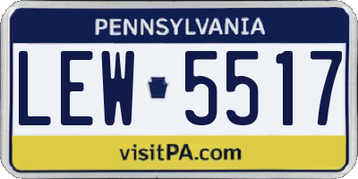 PA license plate LEW5517