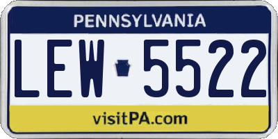 PA license plate LEW5522