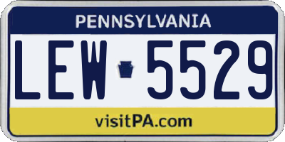 PA license plate LEW5529
