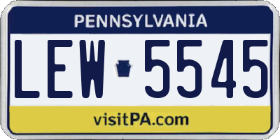 PA license plate LEW5545
