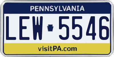 PA license plate LEW5546