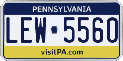 PA license plate LEW5560