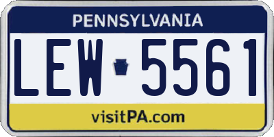 PA license plate LEW5561
