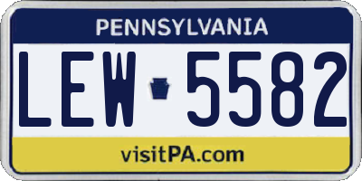 PA license plate LEW5582