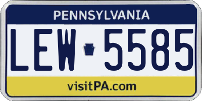 PA license plate LEW5585