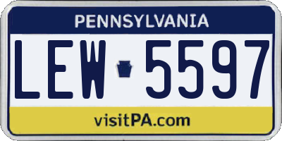 PA license plate LEW5597