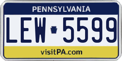PA license plate LEW5599