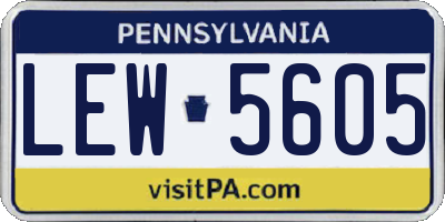 PA license plate LEW5605