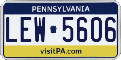 PA license plate LEW5606