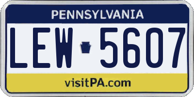 PA license plate LEW5607