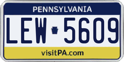 PA license plate LEW5609